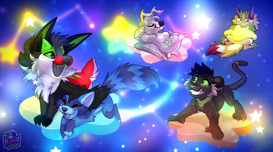 Five Chibis Shaded